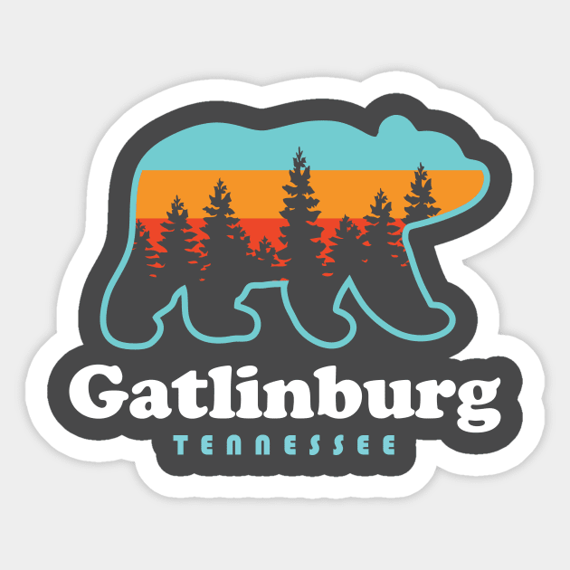 Gatlinburg Tennessee Smoky Mountains Bear Sticker by PodDesignShop